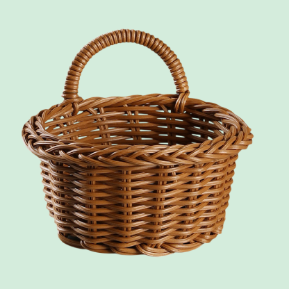 プラスチック製ラタン風壁掛けバスケット