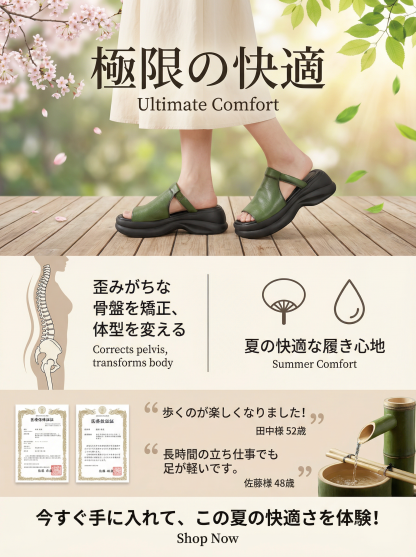 【神戸・68年の老舗が閉店セール】職人手作り・極上本革の厚底魚サンダル