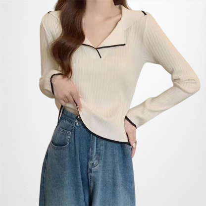 ユニークなデザイナーカラーセーター