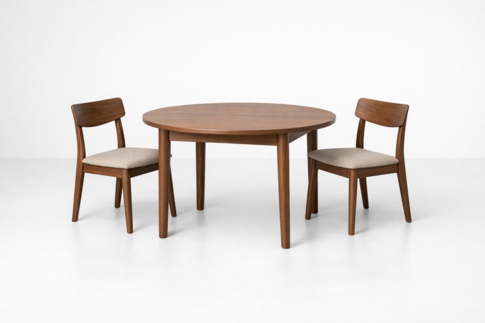 Solid Wood Dining Table Set with Upholstered Chairs-Casamesto