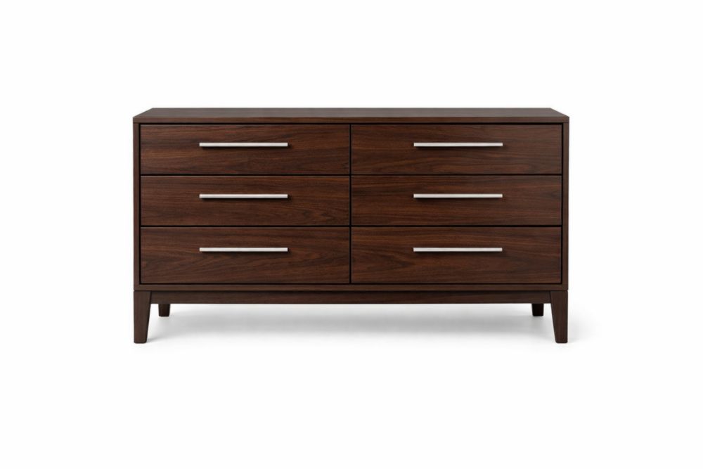 Wood Dresser 6-Drawer Brown-Roofviewsy