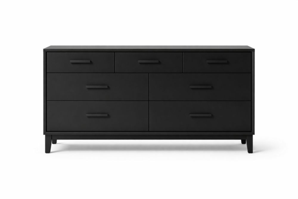 Wooden 7-Drawer Dresser Black-Roofviewsy