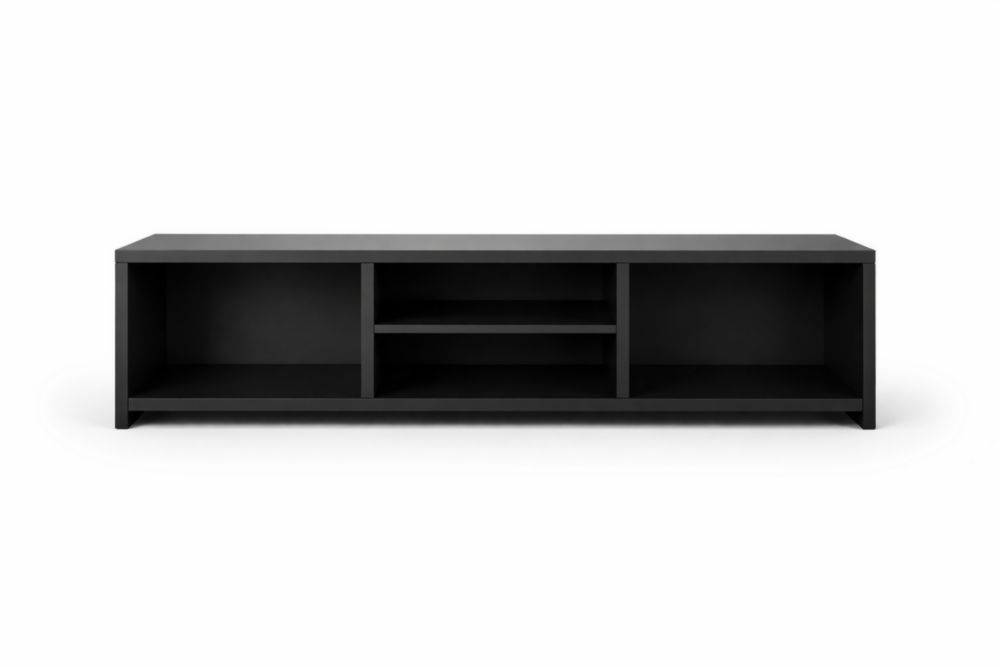 Black MDF TV Stand with Finish, 150cm x 40cm x 50cm, Assembly Required-Livovantae