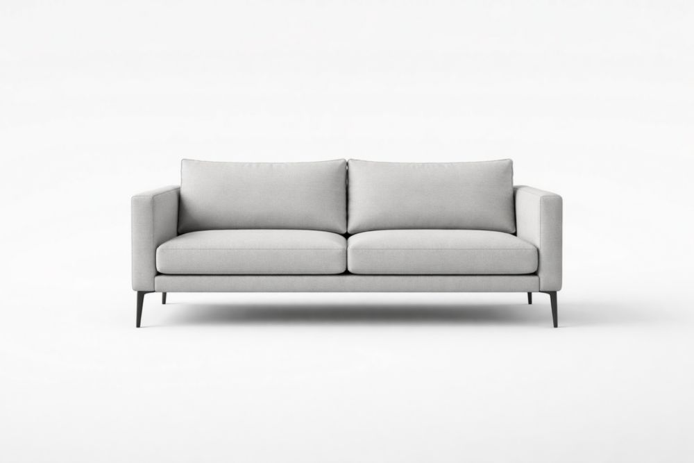 Fabric Sofa with Steel Legs in Light Gray-Livocanta