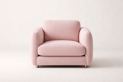 Pink Upholstered Fabric Armchair 80cm x 90cm x 85cm-Livocanta