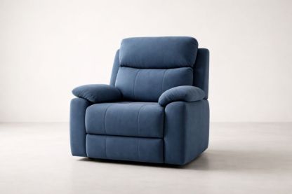 Blue Fabric Recliner Chair with Adjustable Backrest-Livocanta