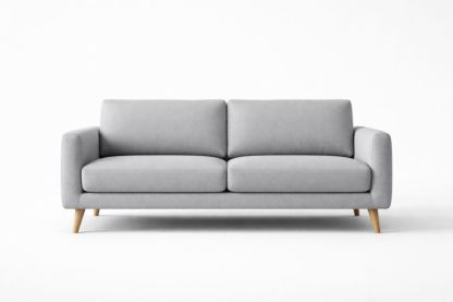Gray Polyester Fabric Sofa with Eucalyptus Wood Frame, Polyurethane Foam, 200cm x 90cm x 85cm-Livocanta