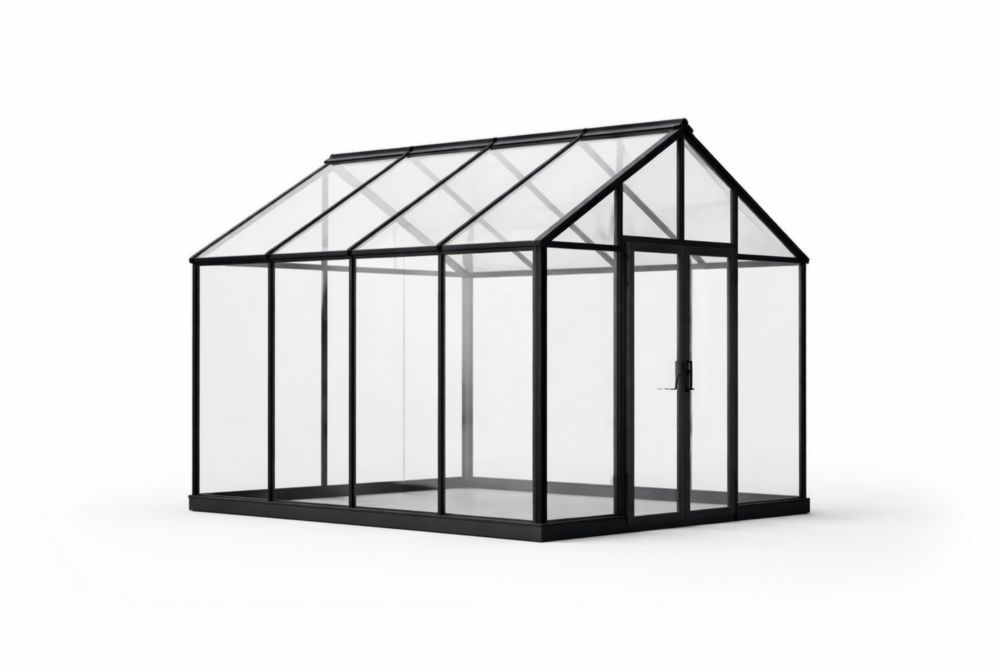 Aluminum Frame Tempered Glass Greenhouse Black 300x250x210 cm