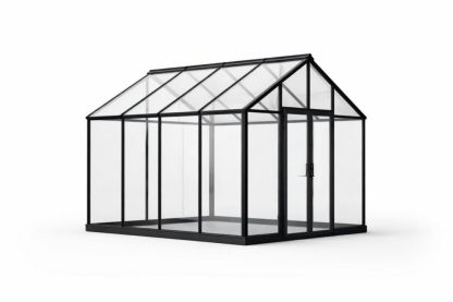 Aluminum Frame Tempered Glass Greenhouse Black 300x250x210 cm