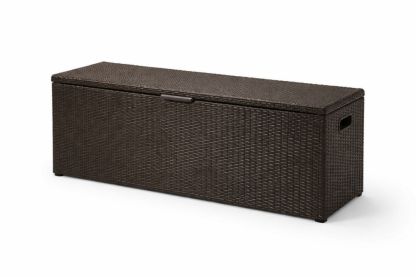 Outdoor Storage Box Rectangular Brown Wicker 145x55x60 cm