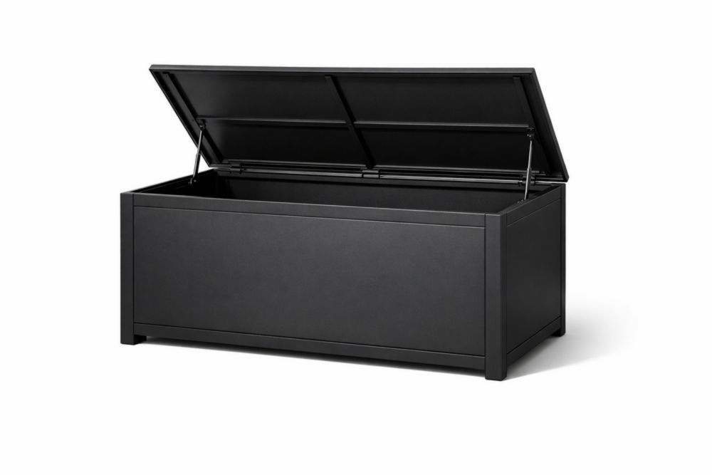 Black Outdoor Storage Box Metal Construction 150cm