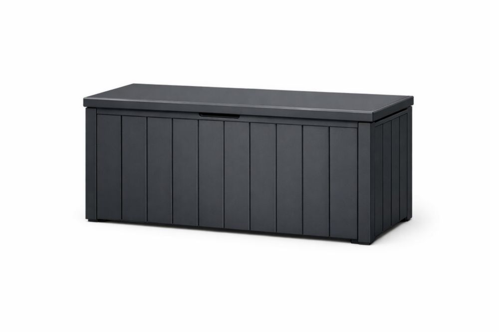 Rectangular Black Outdoor Storage Box 120x45x60 cm Polypropylene