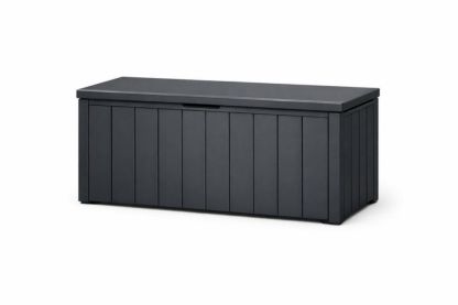 Rectangular Black Outdoor Storage Box 120x45x60 cm Polypropylene