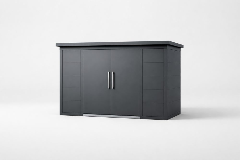 Outdoor Metal Storage Cabinet Charcoal 180cm x 100cm x 90cm