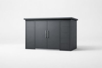 Outdoor Metal Storage Cabinet Charcoal 180cm x 100cm x 90cm