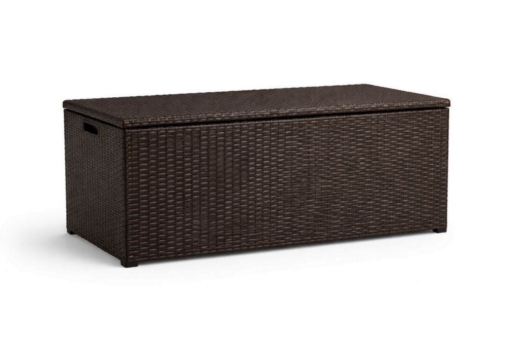 Outdoor Wicker Storage Box Rectangular Dark Brown 120x50x60cm