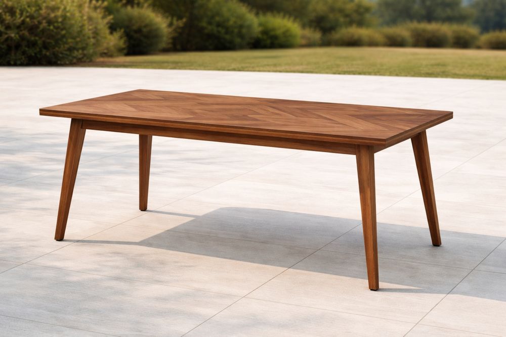 Rectangular Acacia Wood Outdoor Dining Table 150cm x 90cm x 75cm