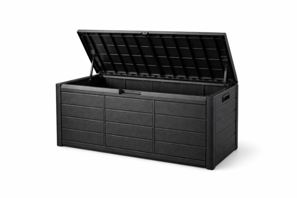 Black Outdoor Storage Box Resin 570L 152x72x64cm