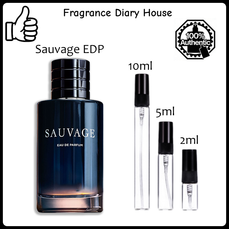 COD Dior Sauvage &Sauvage Elixir &  Homme Intense &  Sauvage Parfum 2ml/5ml/10ml Men's Fragrance