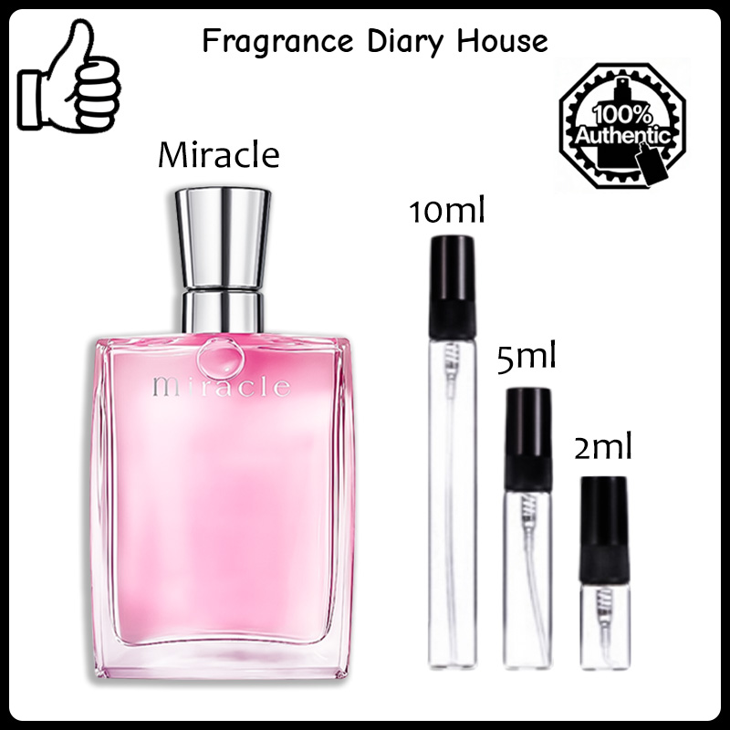 【ของแท้✓ติดทนนาน】 Miracle EDP 2ml / 5ml / 10ml น้ําหอมผู้หญิง น้ำหอมมินิ กลิ่นติดทนนาน น้ำหอมพกพา น้ำหอมยอดนิยม