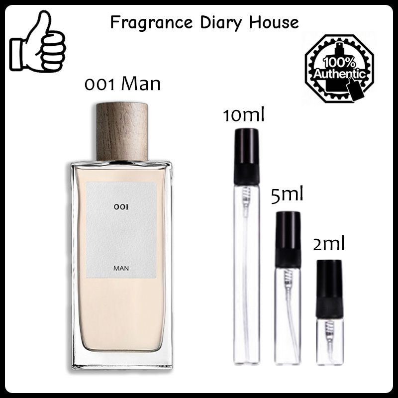 【ของแท้✓ติดทนนาน】001 Man EDT 2ml / 5ml / 10ml น้ําหอมชาย น้ำหอมพกพา ตัวอย่างน้ำหอมแบรนด์ น้ําหอมเสน่ห์
