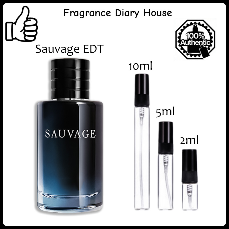 COD Dior Sauvage &Sauvage Elixir &  Homme Intense &  Sauvage Parfum 2ml/5ml/10ml Men's Fragrance