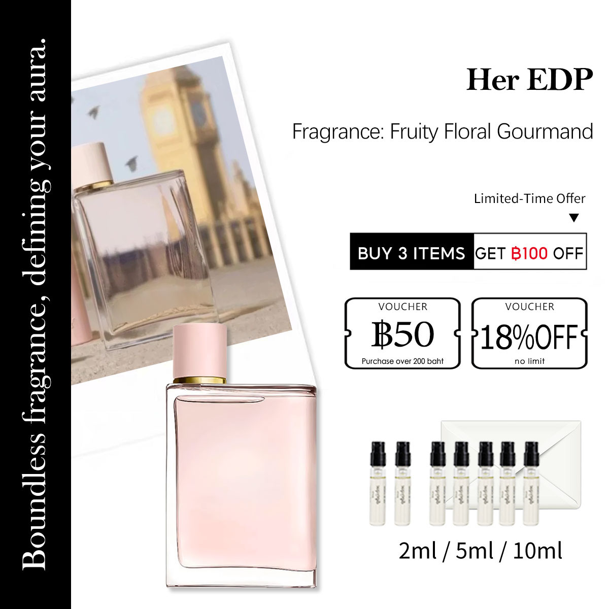 【ของแท้✓ติดทนนาน】 Her EDP 2ml / 5ml / 10ml น้ําหอมผู้หญิง น้ำหอมพกพา พร้อมส่ง ตัวอย่างน้ำหอมแบรนด์