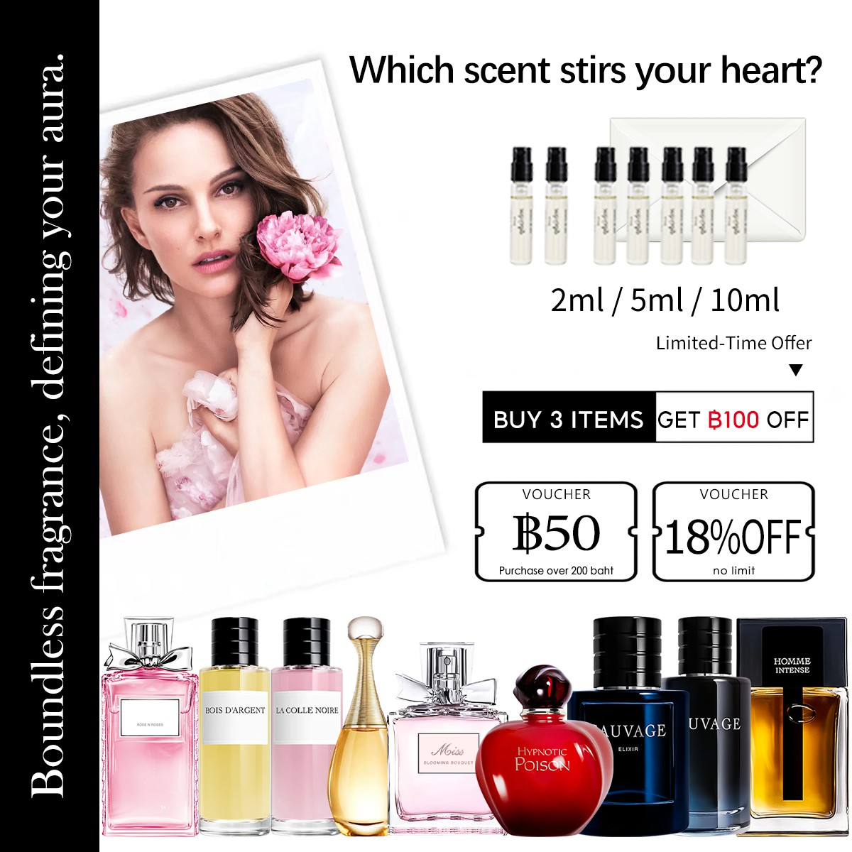 【ของแท้✓จัดส่งรวดเร็ว】Sauvage EDT & Blooming Bouquet EDT & J'adore 2ml/5ml/10ml น้ำหอมพกพา น้ําหอมชาย น้ำหอมผู้หญิง กลิ่นติดทนนาน