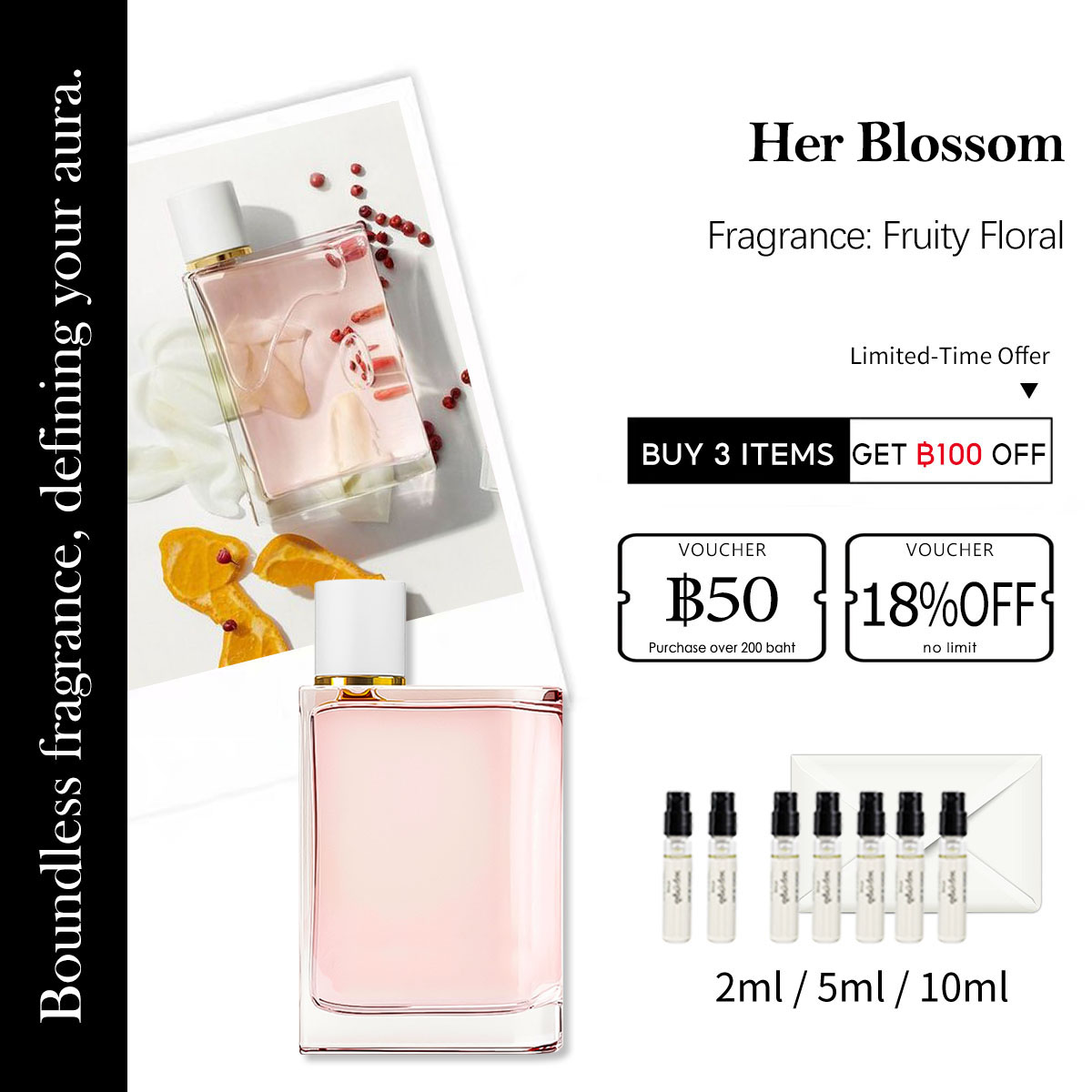 【ของแท้✓ติดทนนาน】 Her Blossom EDP 2ml / 5ml / 10ml น้ําหอมผู้หญิง น้ำหอมพกพา พร้อมส่ง ตัวอย่างน้ำหอมแบรนด์