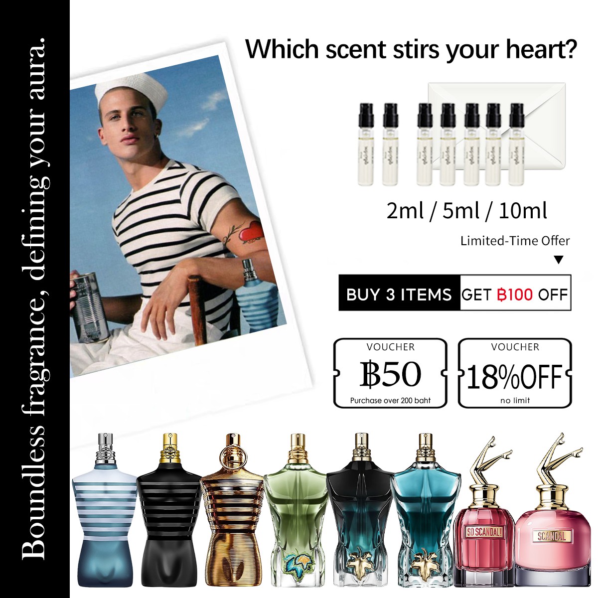 【ของแท้✓จัดส่งรวดเร็ว】Scandal & Le Male &  Le Male Elixir EDP/EDT 2ml/5ml/10ml น้ำหอมผู้หญิง น้ำหอมผู้ชาย