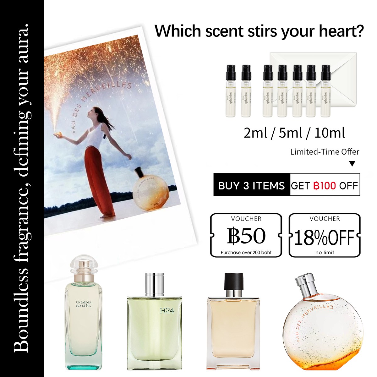 【ของแท้✓จัดส่งรวดเร็ว】Un Jardin Sur Le Nil & H24 EDT/Terre d'Hermes EDT 2ml/5ml/10ml น้ําหอมชาย น้ำหอมขายดี  น้ําหอม unisex กลิ่นติดทนนาน น้ำหอมพกพา