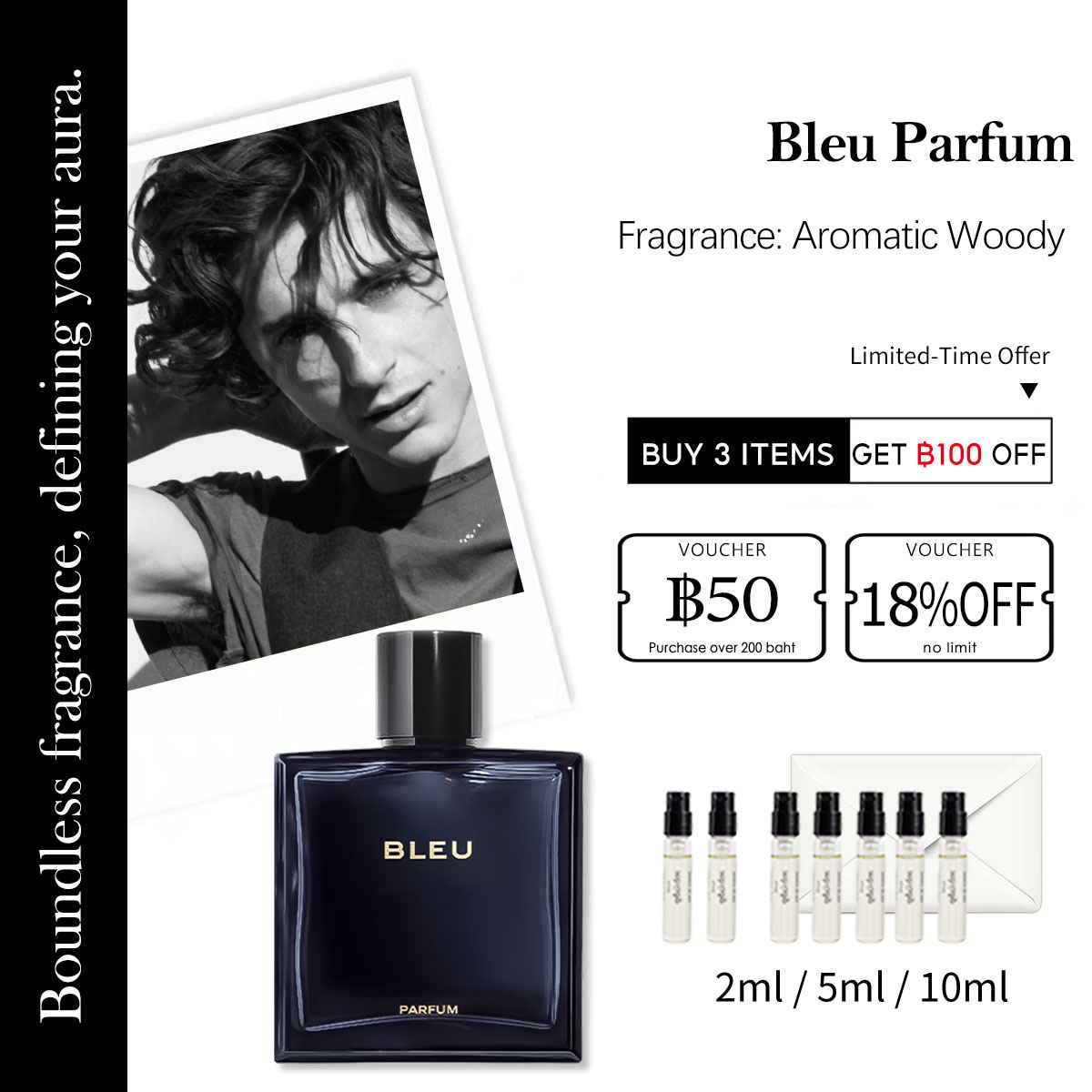 【ของแท้✓ติดทนนาน】Bleu de Parfum 2ml / 5ml / 10ml สำหรับผู้ชาย น้ําหอมเสน่ห์ ขนาดพกพา น้ำหอมตัวอย่าง พร้อมส่ง