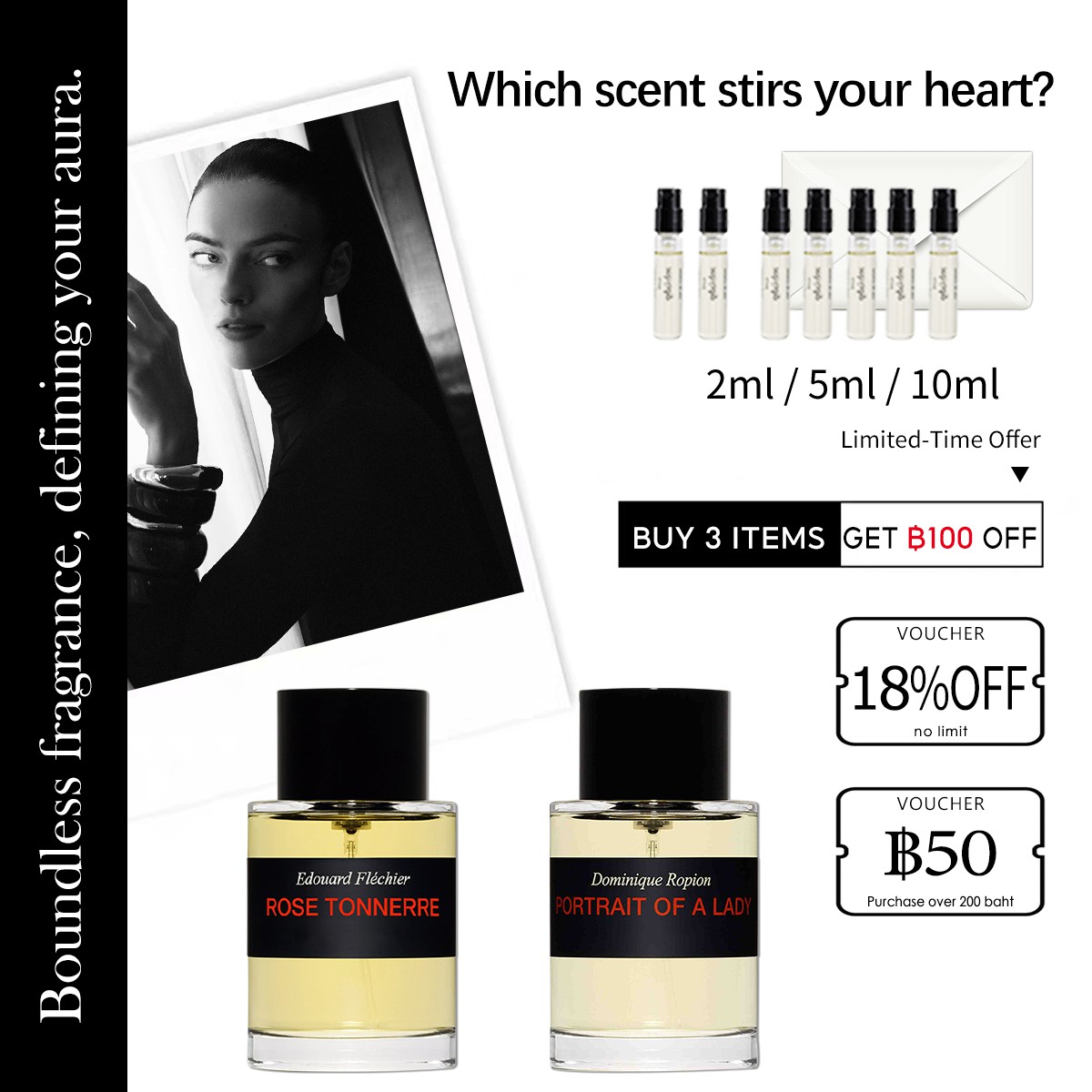 【ของแท้✓จัดส่งรวดเร็ว】Portrait of a Lady & Rose Tonnerre EDP 2ml/5ml/10ml น้ําหอม unisexน้ำ หอมพกพา กลิ่นติดทนนาน น้ำหอมขายดี  น้ำหอมพกพา 
