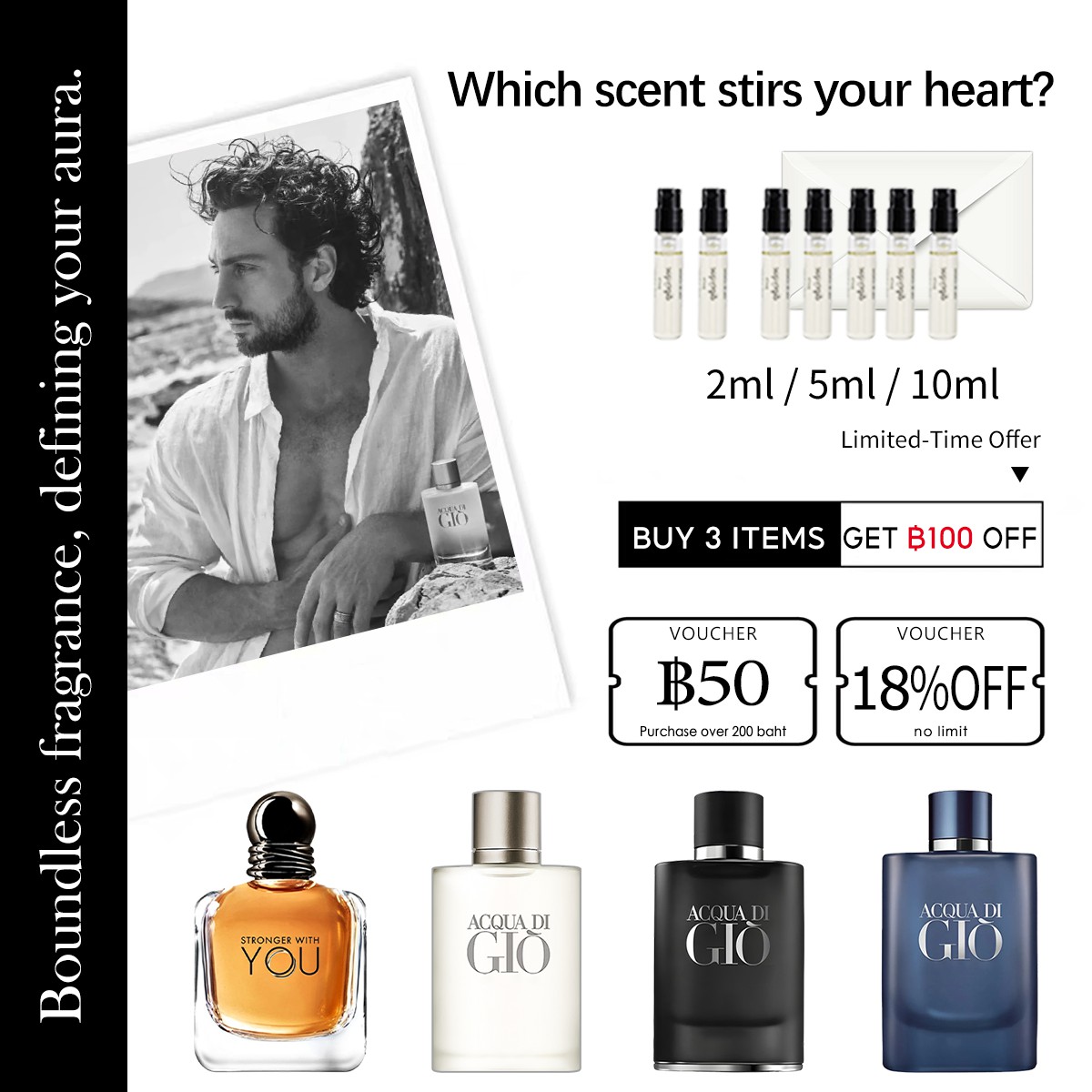 【ของแท้✓จัดส่งรวดเร็ว】Acqua di Gio EDT & Acqua di Giò Profumo EDP 2ml/5ml/10ml น้ําหอมชาย น้ำหอมขายดี  น้ำหอมพกพา น้ําหอมเสน่ห์ กลิ่นติดทนนาน