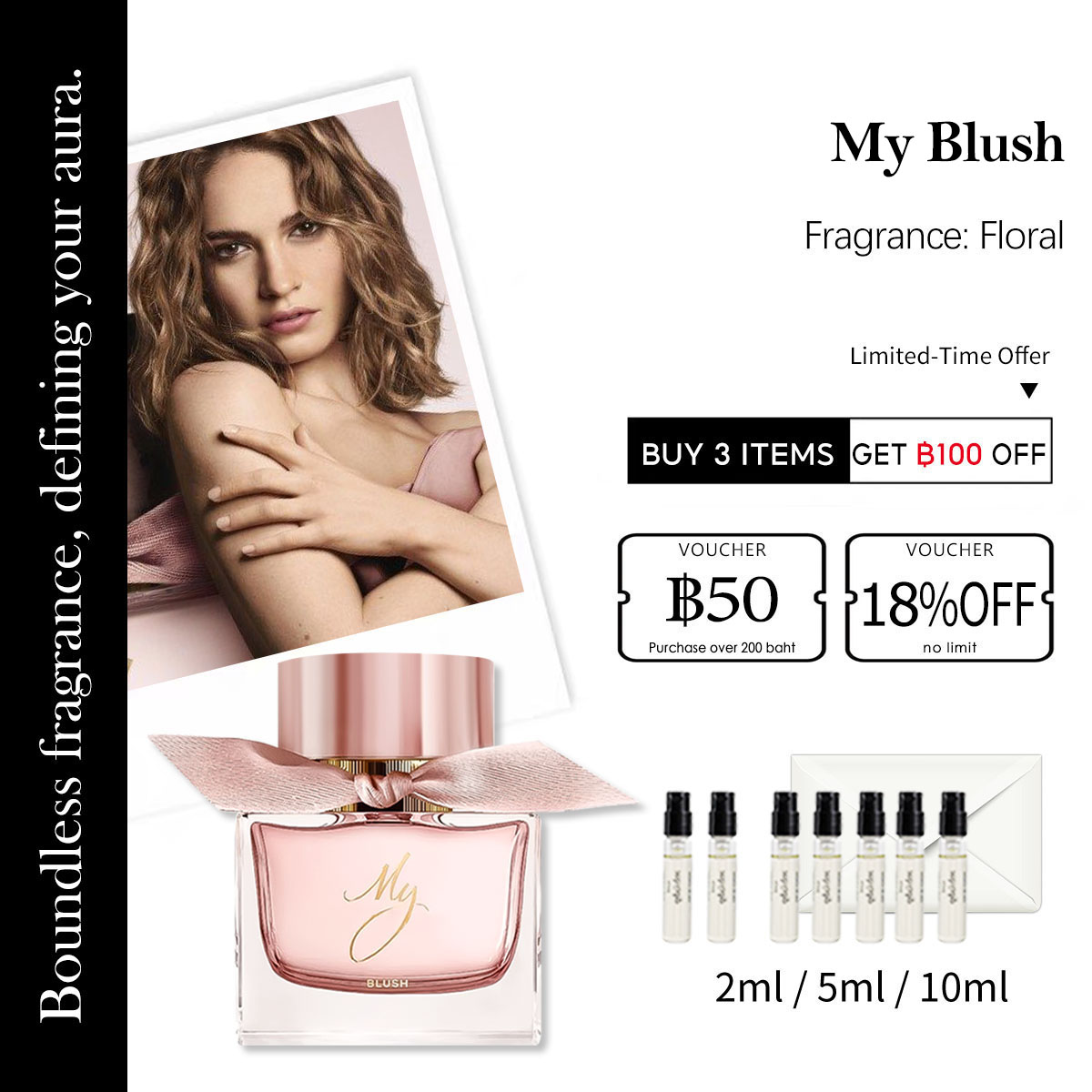 【ของแท้✓ติดทนนาน】 My Blush EDP 2ml / 5ml / 10ml น้ําหอมผู้หญิง น้ำหอมขายดี น้ำหอมพกพา พร้อมส่ง