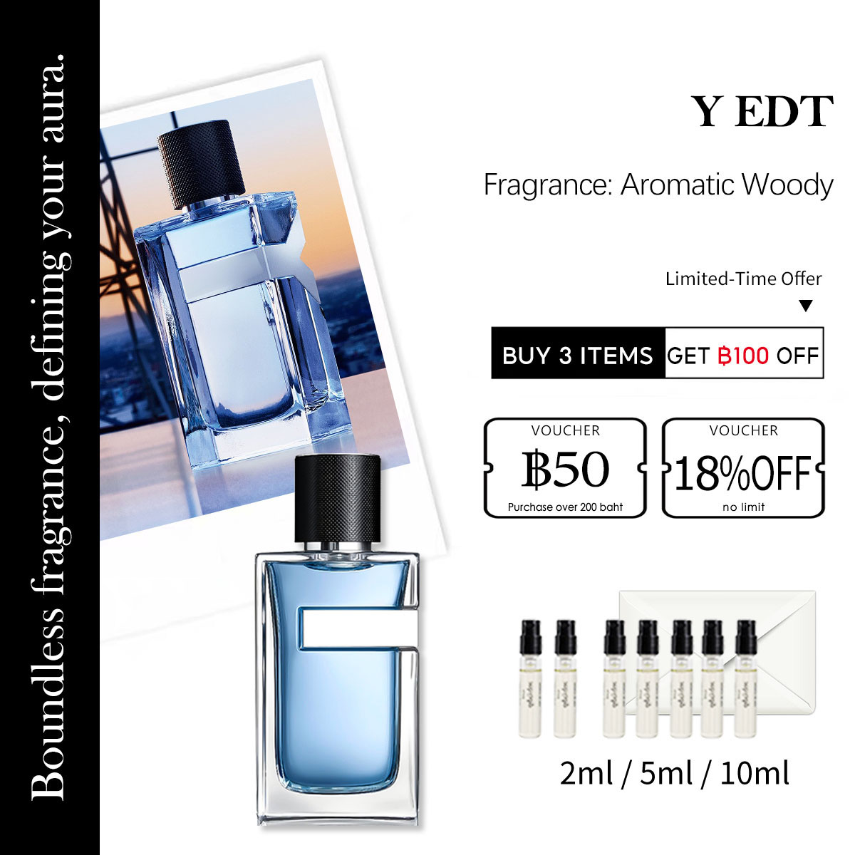 【ของแท้✓ติดทนนาน】น้ำหอมตัวอย่าง Y EDT 2ml / 5ml / 10ml น้ําหอมชาย ขนาดพกพา น้ำหอมพกพา น้ําหอมเสน่ห์