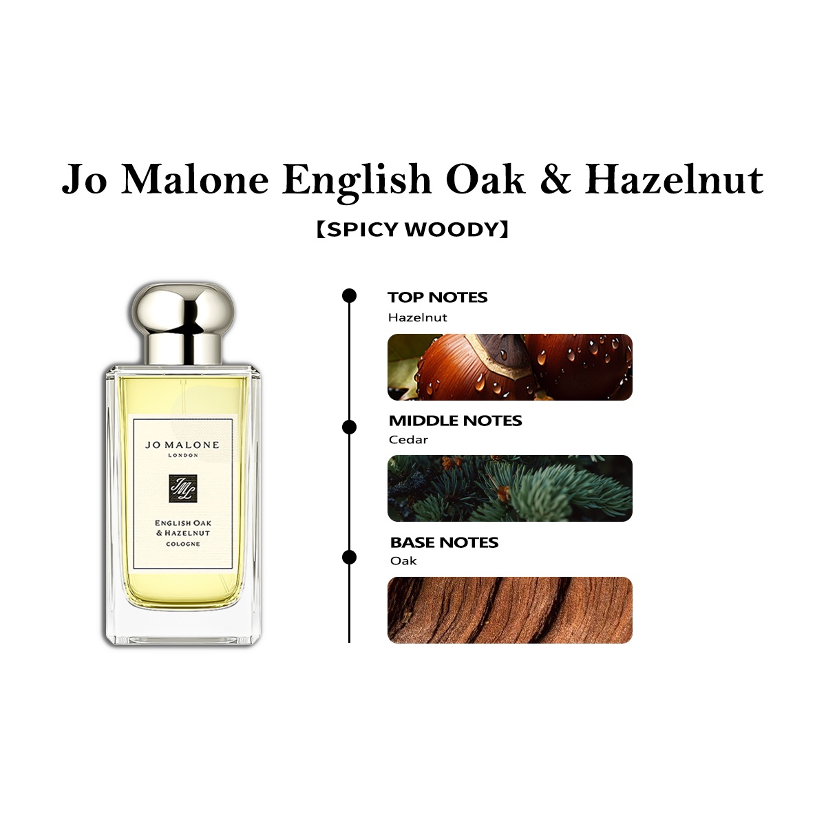 COD Jo Malone English Oak & Hazelnut EDC 2ml / 5ml / 10ml น้ําหอม unisex