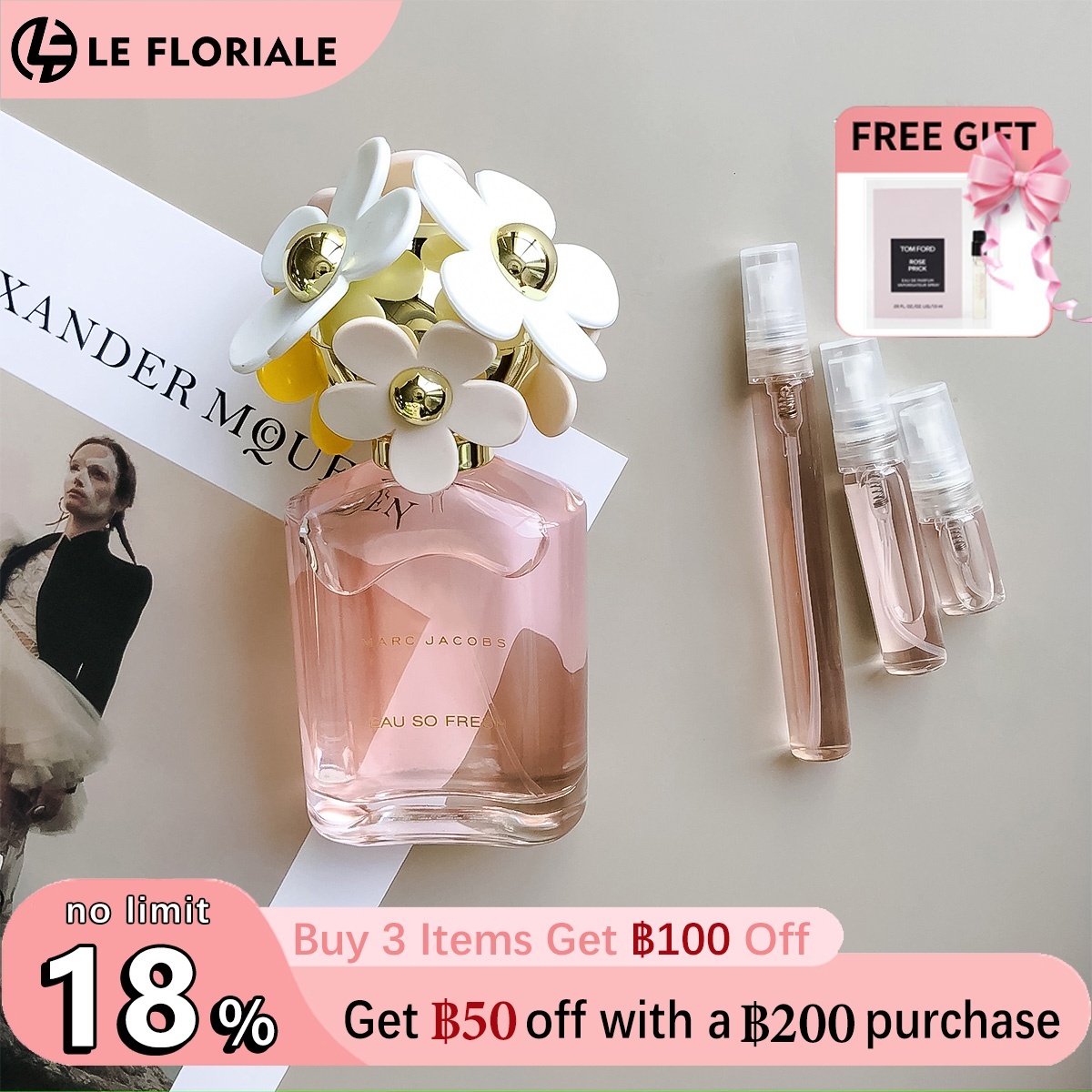 【ของแท้✓ติดทนนาน】 Daisy Eau So Fresh EDT 2ml / 5ml / 10ml น้ําหอมผู้หญิง น้ำหอมมินิ กลิ่นติดทนนาน น้ำหอมพกพา น้ำหอมยอดนิยม