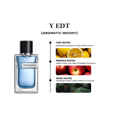 COD Yves Saint Laurent  Y EDT 2ml / 5ml / 10ml Men's Fragrance