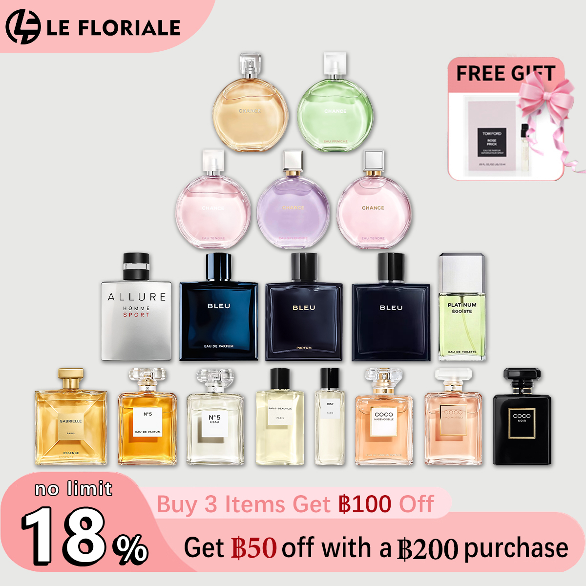 【ของแท้✓จัดส่งรวดเร็ว】Bleu de EDP & Chance Eau Tendre EDP 2ml/5ml/10ml น้ำหอมขายดี  น้ำหอมพกพา น้ําหอมผู้หญิง น้ําหอมชาย