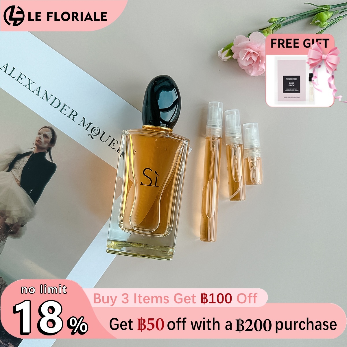 【ของแท้✓ติดทนนาน】Sì EDP 2ml / 5ml / 10ml น้ําหอมแท้ น้ําหอมผู้หญิง น้ำหอมขายดี น้ำหอมพกพา 