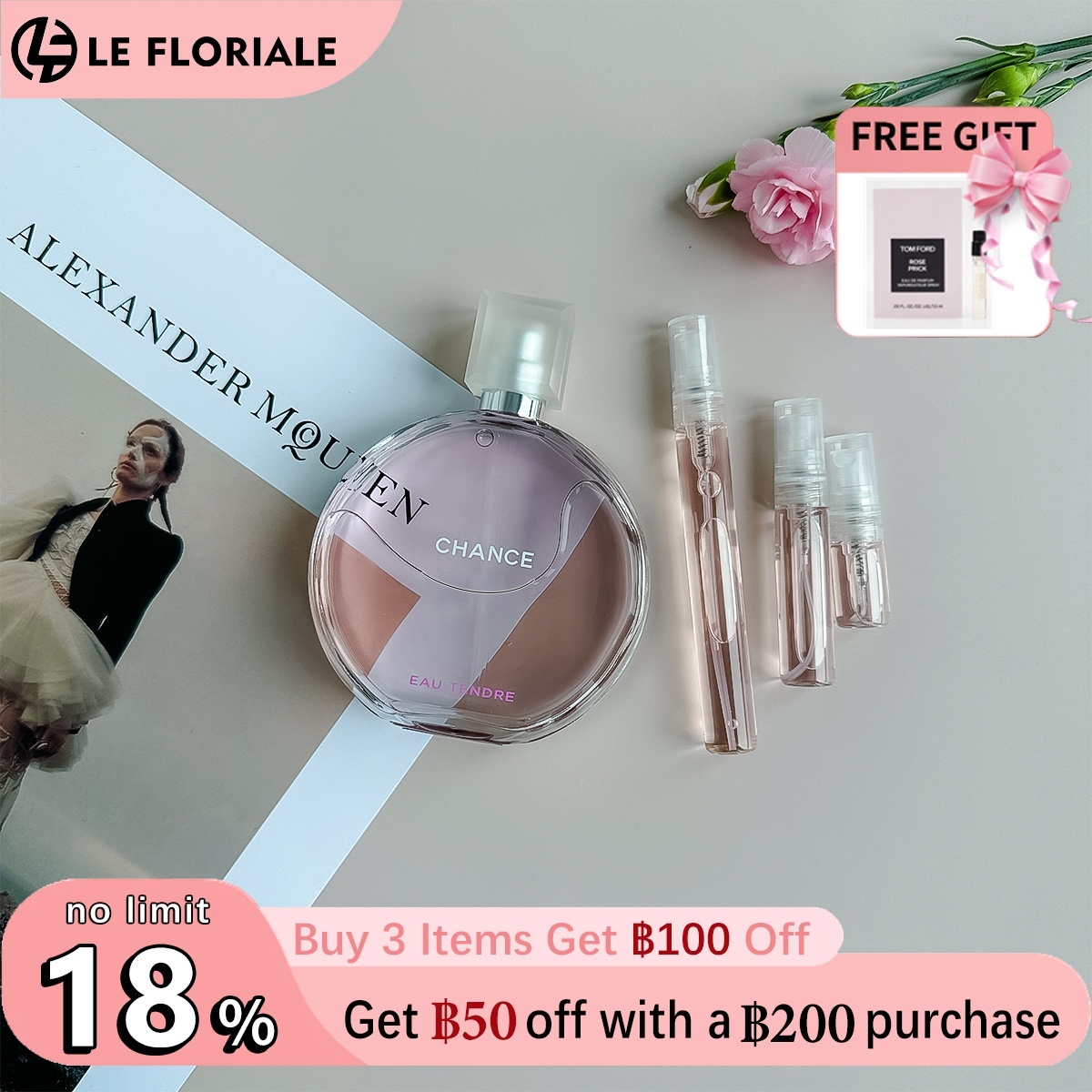 【ของแท้✓ติดทนนาน】Chance Eau Tendre EDT 2ml / 5ml / 10ml น้ำหอมยอดนิยม น้ําหอมผู้หญิง น้ำหอมแฟชั่น น้ำหอมมินิ กลิ่นติดทนนาน น้ำหอมพกพา