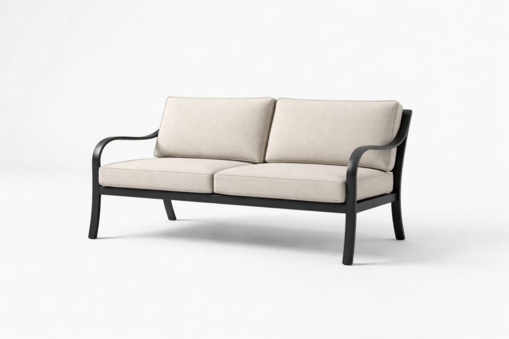 Outdoor Aluminum Frame Sofa with Cushions Beige-Interlivra
