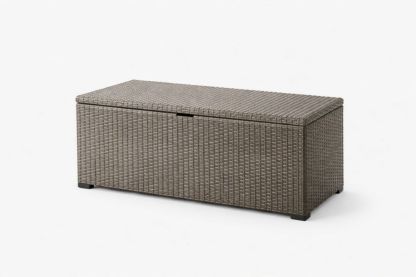 Outdoor Wicker Storage Box Brown Rectangular 122x56x61 cm-Casakento