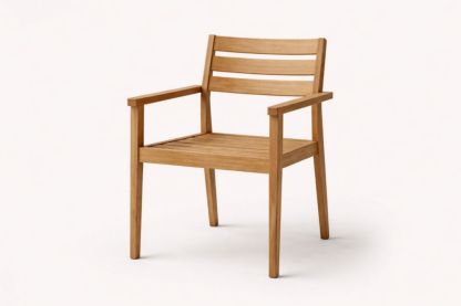 Outdoor Wooden Armchair Teak Brown 85cm x 60cm x 60cm-Casakento