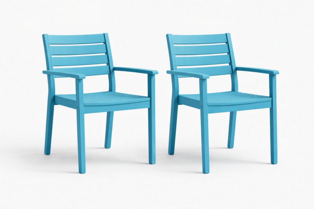 Blue Polypropylene Outdoor Armchair Set of 2-Casakento