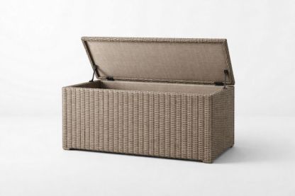 Outdoor Wicker Storage Box Beige Rectangular 110x50x60 cm-Casakento
