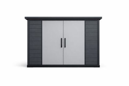 Outdoor Storage Cabinet Double Door Composite Gray/Black 123x54x100 cm-Casakento