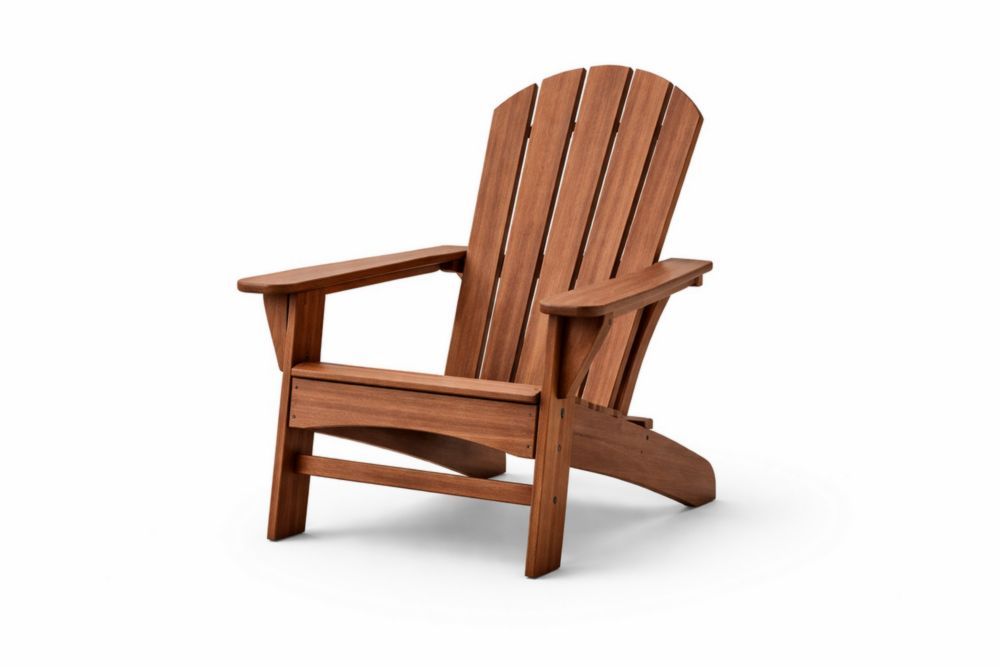 Wooden Adirondack Chair Acacia Brown-Casakento