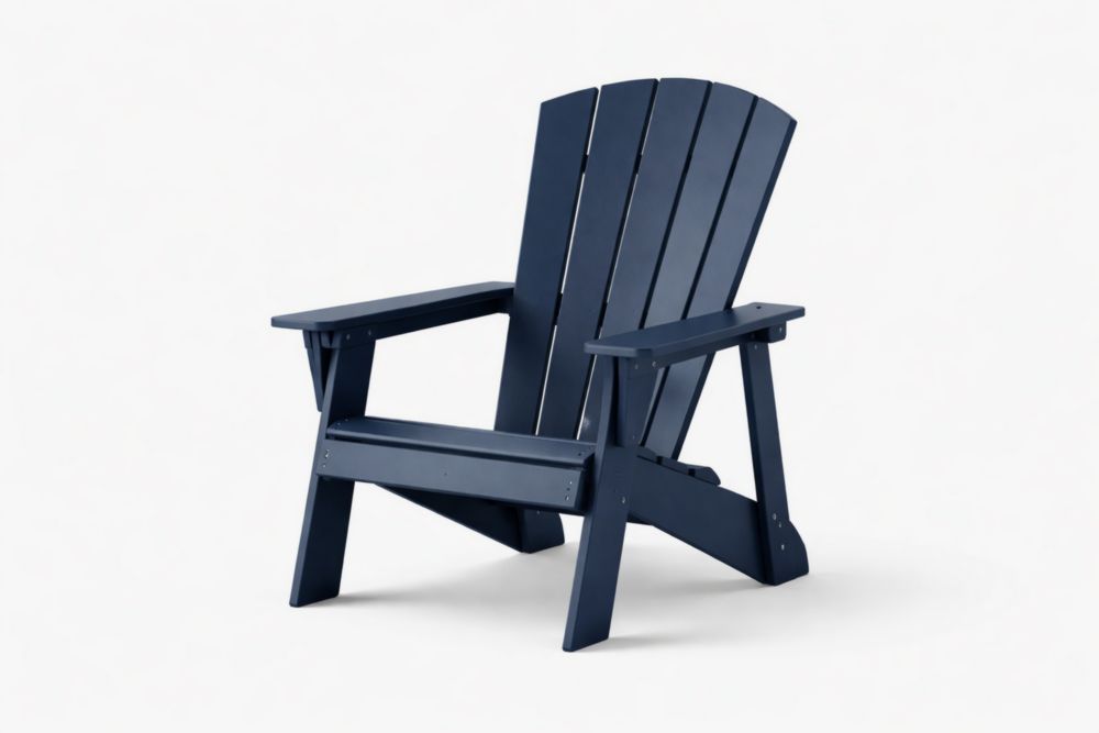 Polyethylene Plastic Lumber Chair – Navy Blue, Assembly Required-Casakento